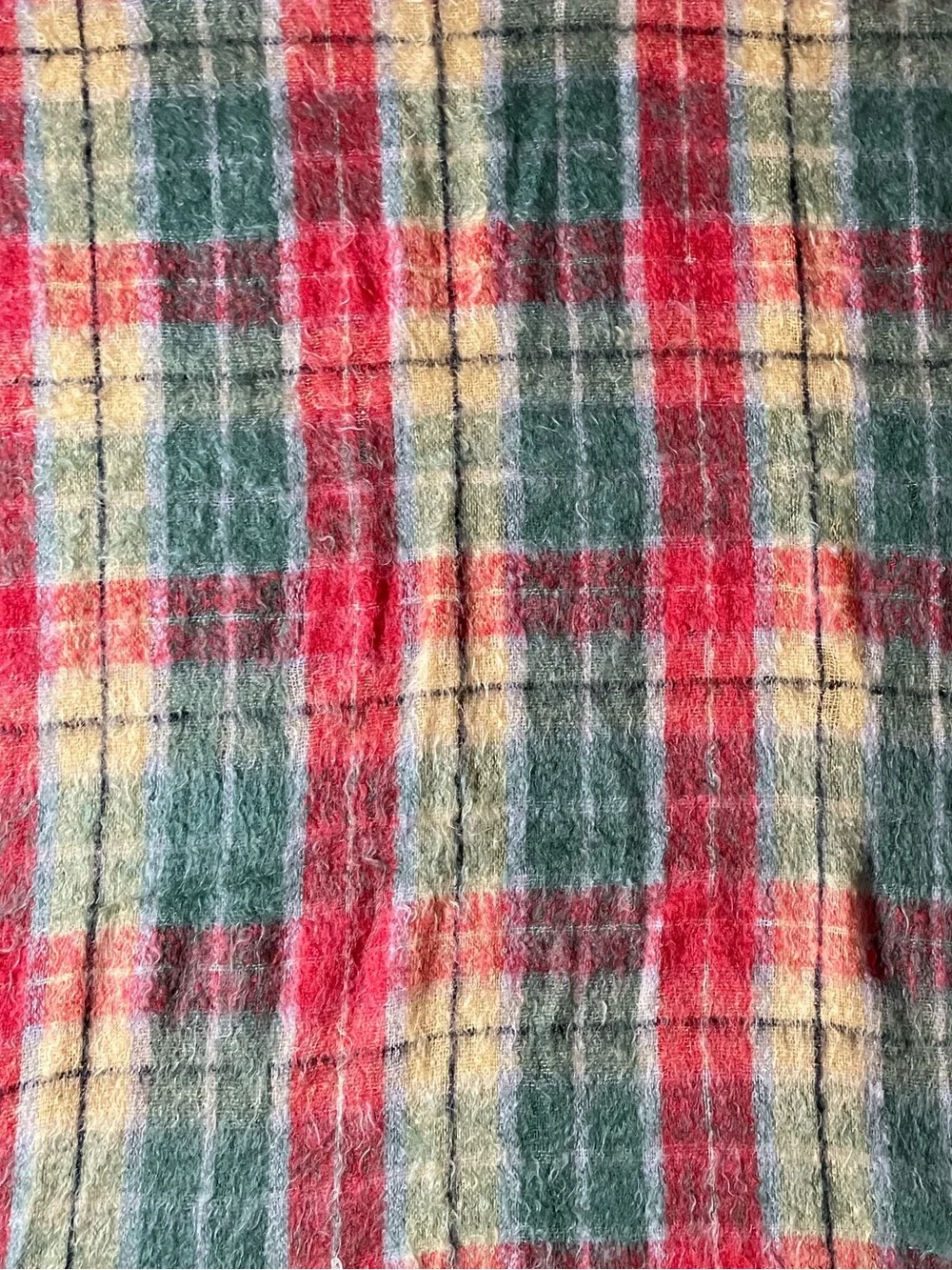 EATONS CANADA Vintage Buchanan Plaid Mohair Throw Blanket Red, Green & Yellow